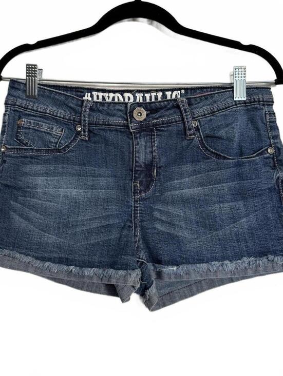 HYDRAULIC Pants - Y2K Hydraulic Denim Shorts with Embellished Back Pockets